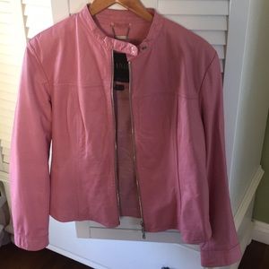 Pink leather jacket
